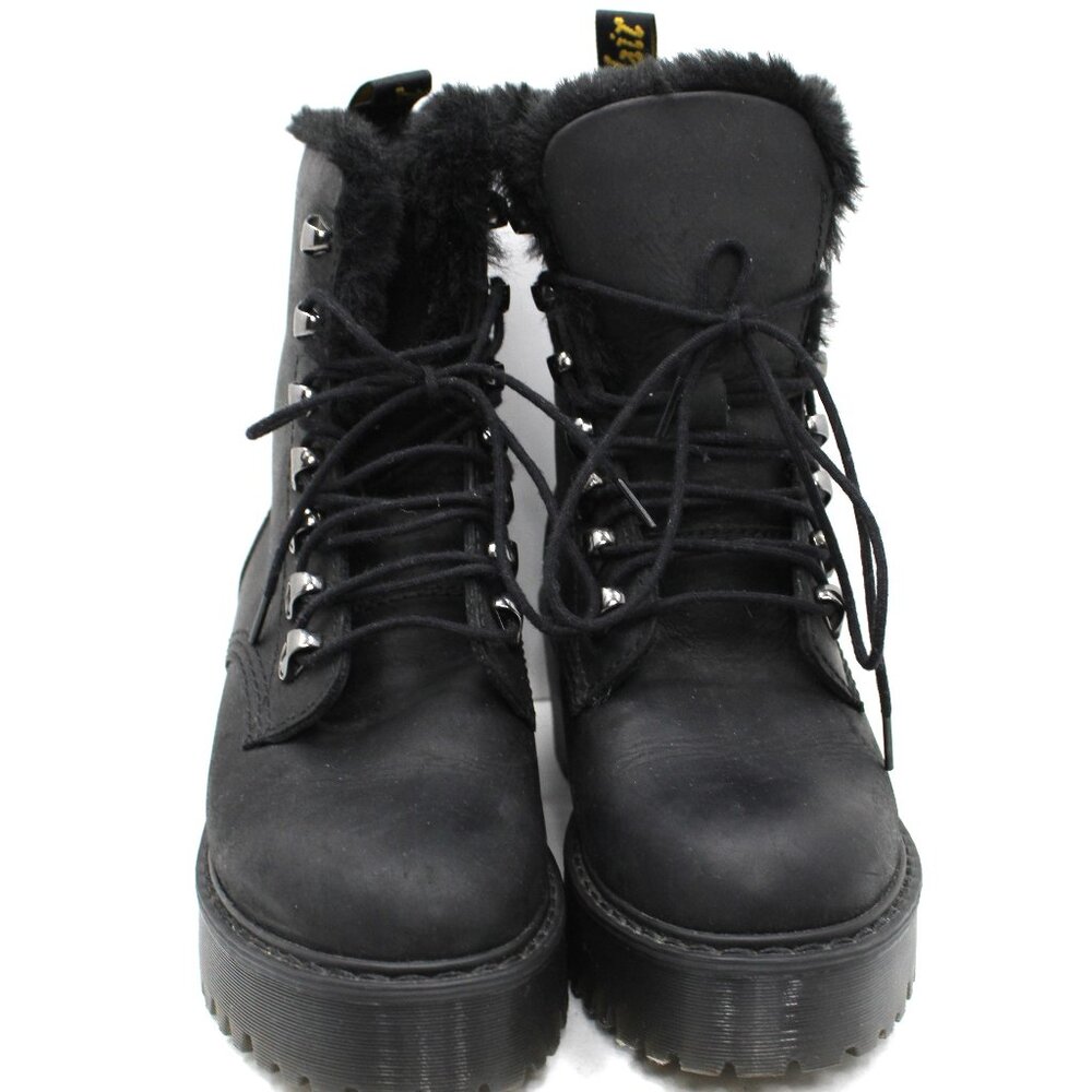 Doc Martens Leona Women's Platform Chunky Leather Boots Chunky Heel US Size 5